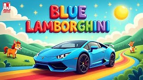 Blue Lamborghini Song for Kids | Learn Colours & Cars😊
