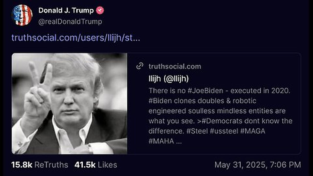 🚨 May 31 2025 - Juan O Savin w/ Nino > Trump Re-Truth's Biden 2020 Execution Post #TwoBidens