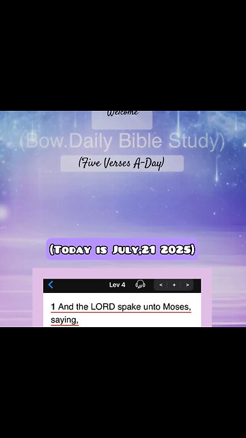 (Bow.Daily Bible Study) Good Morning ☀️ welcome back, To Our Daily Reading,5,Verses A-Day.Lev4:1-4.