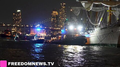Two people killed and 22 injured after Mexican training ship crashes into Brooklyn Bridge