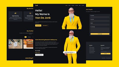 Create Responsive Portfolio Website Design using HTML, CSS, and JavaScript