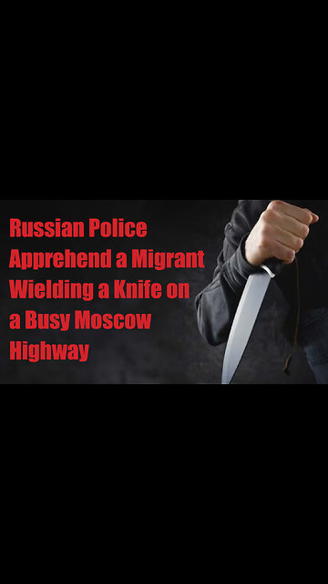 Russian Police Apprehend a Migrant Wielding a Knife on a Busy Moscow Highway