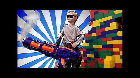 2 Story LEGO FORT Nerf Battle - Parents vs Kids