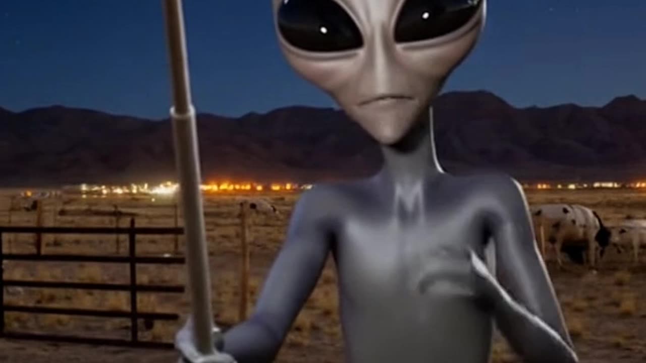 Alien observes cows 4 - Sora 2 AI VIDEO