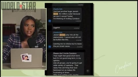 Candace Owens Group Chat With Charlie Kirk Saying He Had No Choice But To Leave TheIsrael Cause