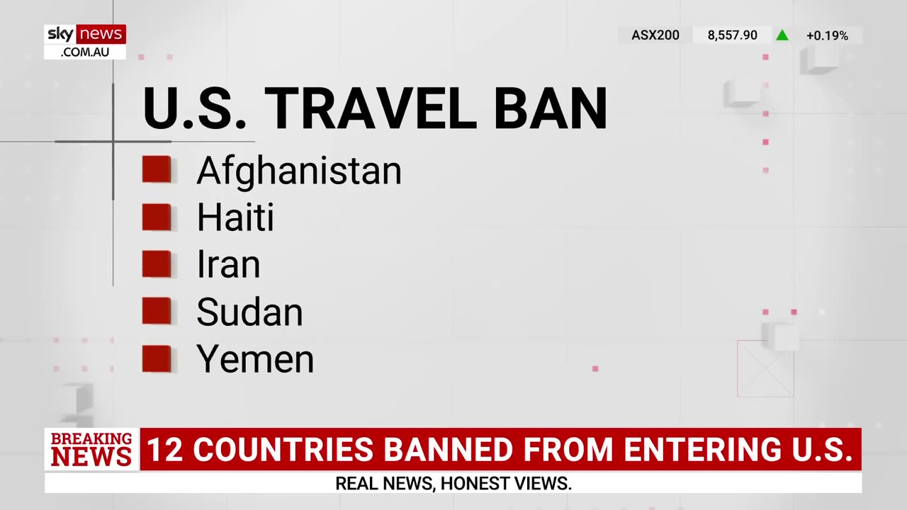 Trump administration bans 12 countries from entering the US