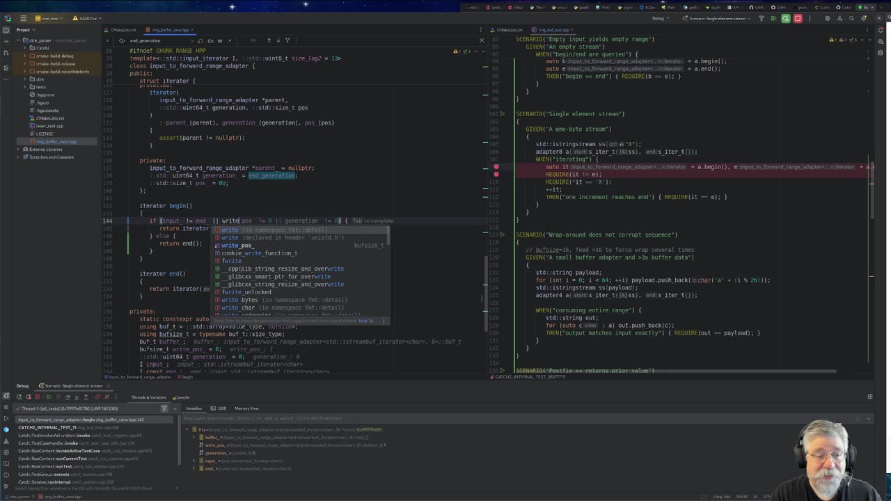 C++ parser using CTRE tokenizer