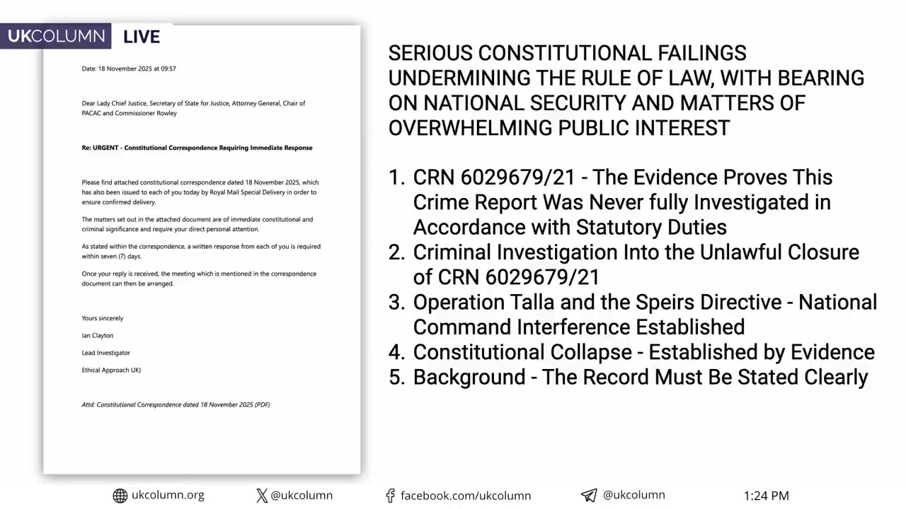 Operation Talla on UK Column 8/12/25 (13 mins)