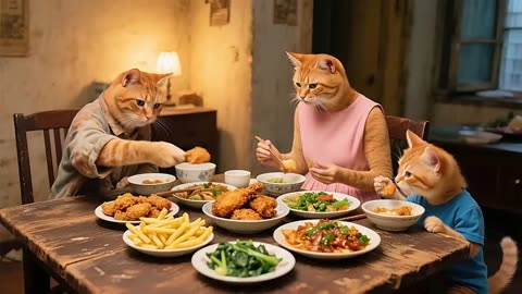 Papa Cat Works Tirelessly to Support Family