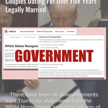 Fact Check: Trump Did Not Change Marriage Law Making Couples Dating For Over 5 Years Legally Married