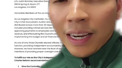 Los Angeles City Controller Kenneth Mejia “I am the city's accountant, auditor, and paymaster”....