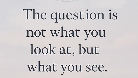 The question is what you see