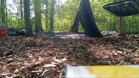 Building Camp From Scrap Then Carrying My Things By The Handfull 1/4 Mile @ a Time Over Obstacles!