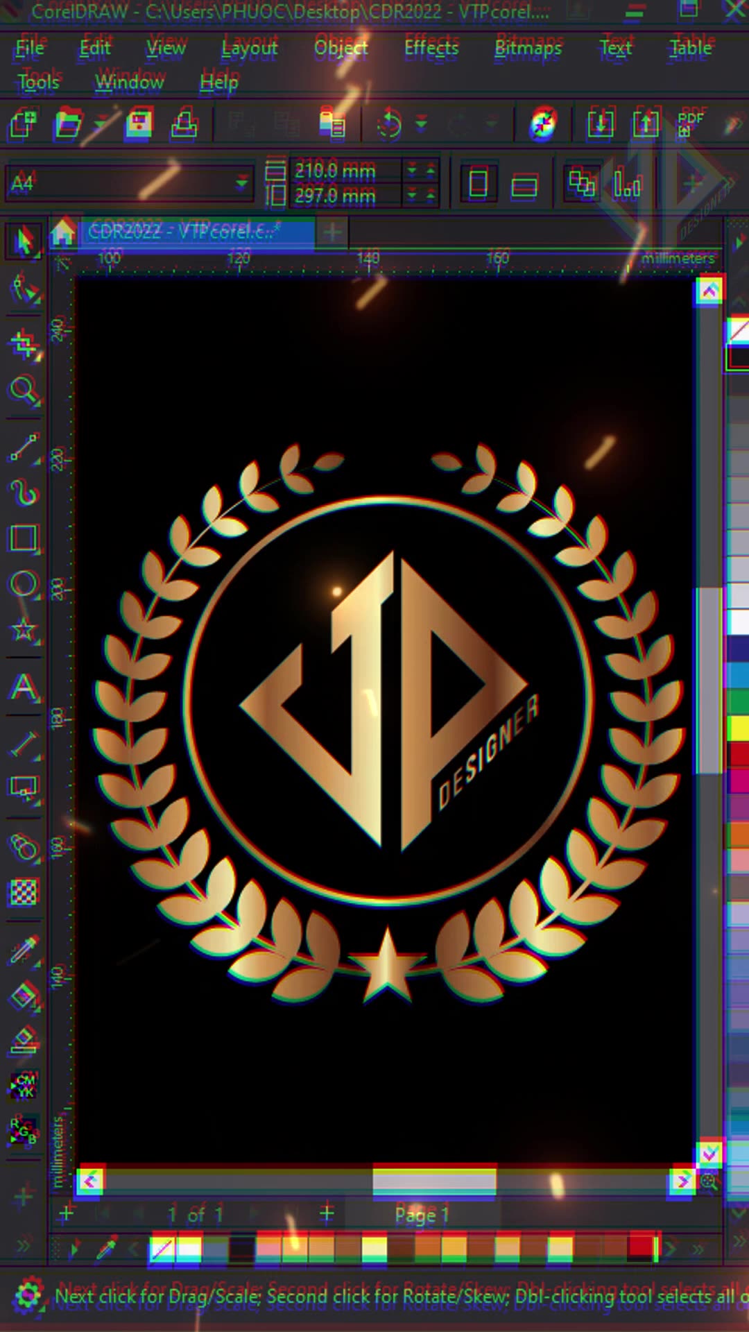 How to draw a gold wheat logo border in CorelDraw