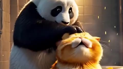GARFIELD AND PANDA ON A JOURNEY||#garfield #ai #aivideo #aivideogenerator#funny #shorts #funnyvideo