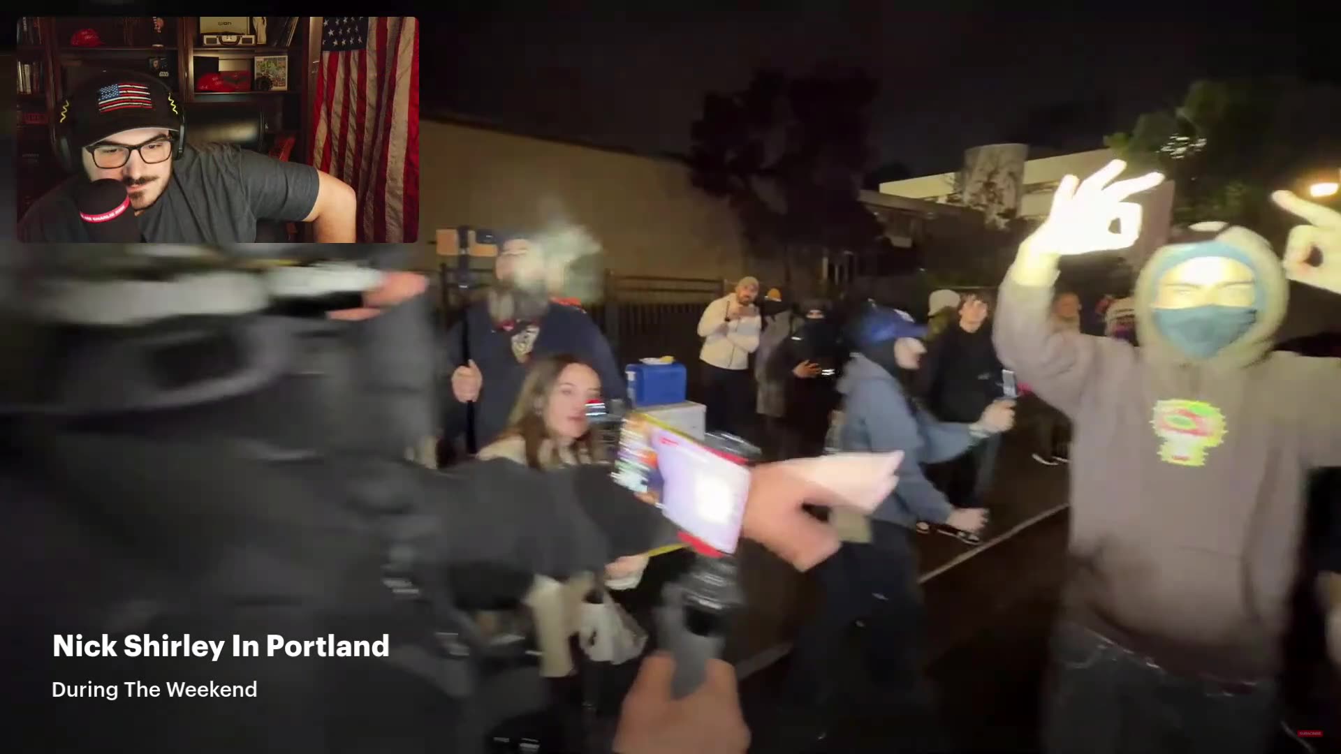 #VellyRay Vs #ANTIFA Interaction Covered By #NickShirley At #Portland #ICE #Protest