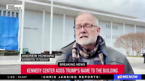 LOL: Liberal BARELY holds back tears after Trump's name put on Kennedy Center