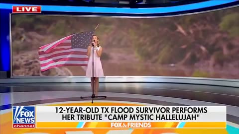 Beautiful. This 12-year-old survivor of the devastating Camp Mystic floods sang....