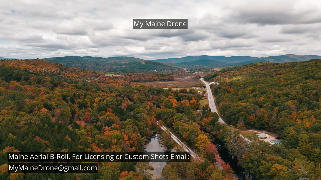 Maine B-Roll (No Sound): Western Maine Trees and Mountains (Slow Crawl Forward)