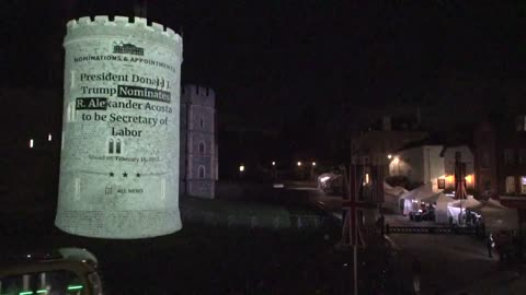 Images projected onto Windsor Castle of 47 & Epstein ⚡ Four arrested