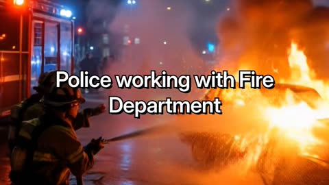 POV-Police Working With Fire Department
