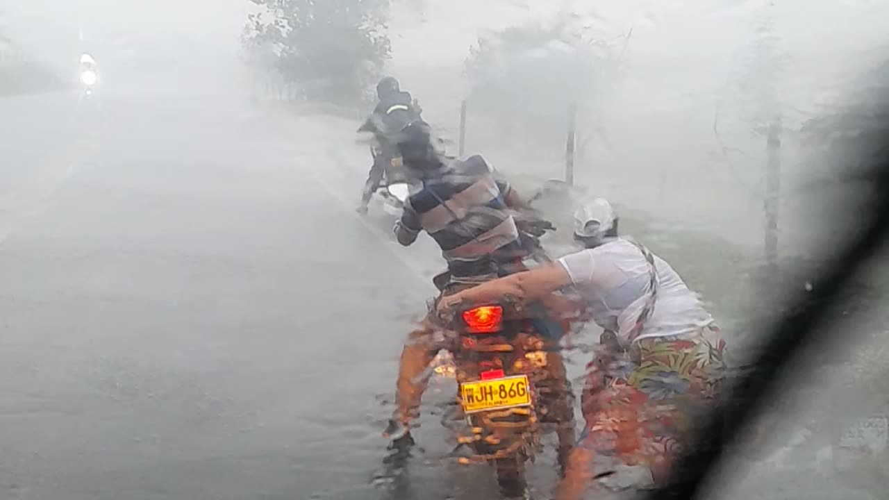 Holding Bikes Down in a Brutal Wind Storm