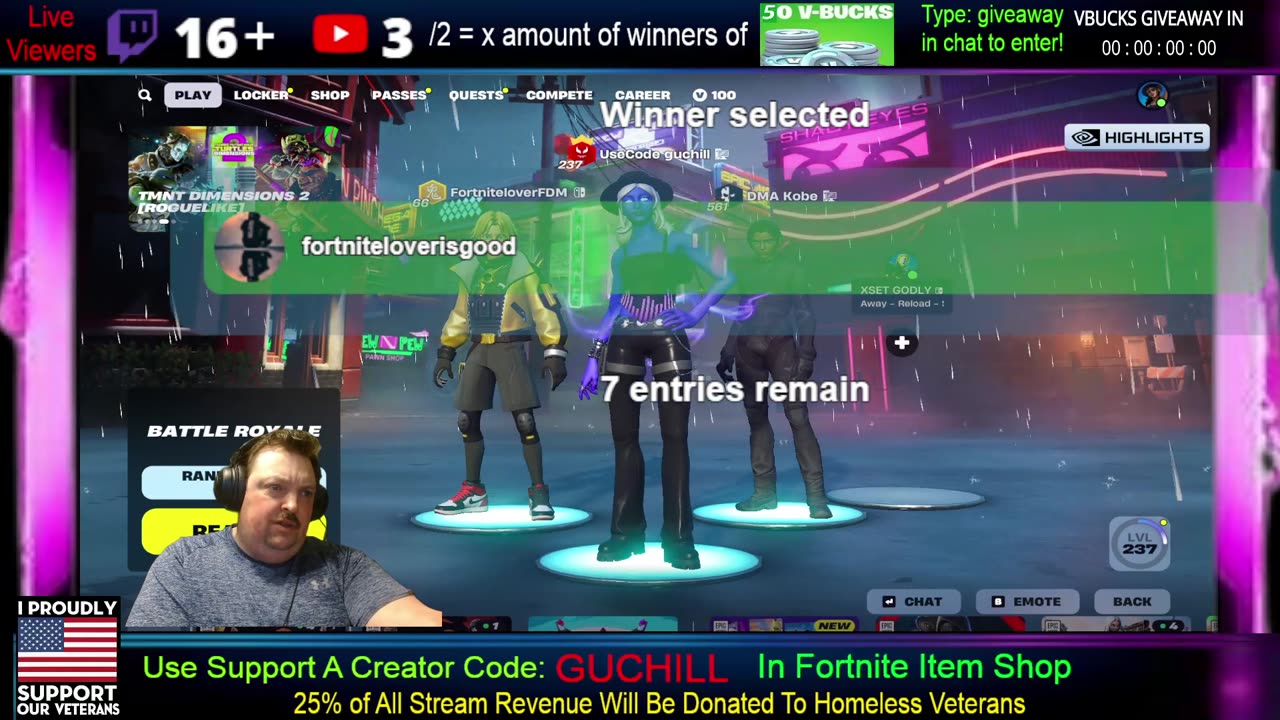 Fortnite Giveaway 50 Vbucks to Several Winners Every 60 Minutes