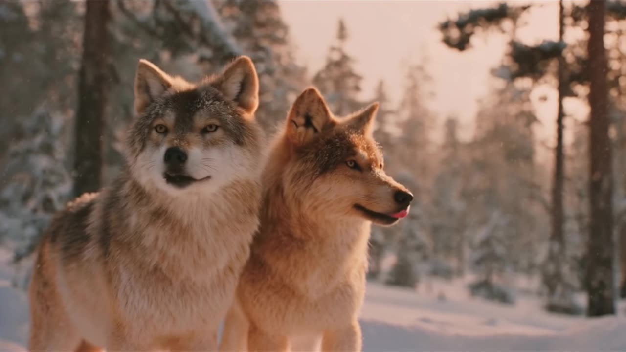 Wolves, wolf couple
