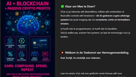 DIGITAL BOT AI BLOCKCHAIN + SMART CONTRACTEN CRYPTO INKOMEN + MASTER KAART - TOP TEAM ROB BUSER