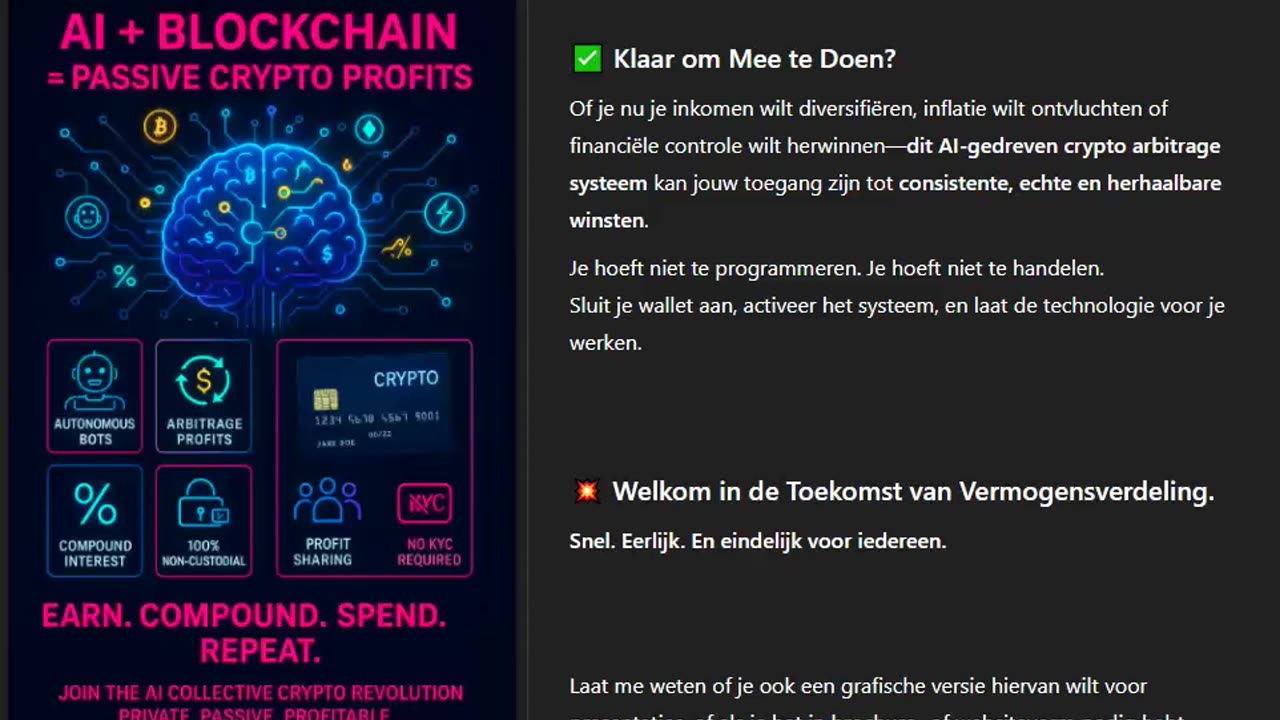 DIGITAL BOT AI BLOCKCHAIN + SMART CONTRACTEN CRYPTO INKOMEN + MASTER KAART - TOP TEAM ROB BUSER
