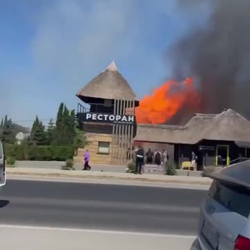 Train Depot in Crimea Still Burning