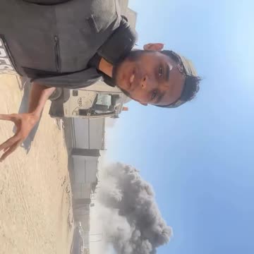 Targeting the Mashtaha Tower directly on the camera west of Ga_za City