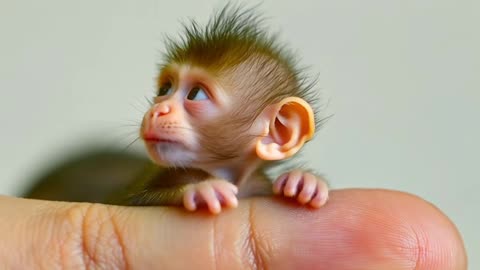 Baby monkey on a fingertip 😍😍😍 #fyp #cute #monkey #cuteanimals #viral