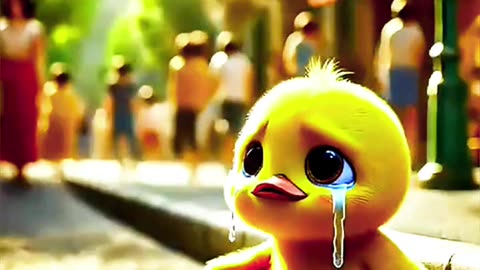 Little duckling 🐥 eating food