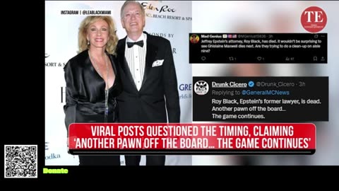 Epstein's LAWYER DIES MYSTERIOUSLY; Roy Black's Sudden Passing