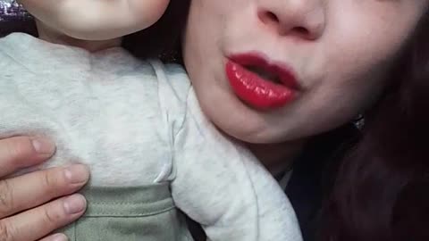2:59 maroon wig navy blue long sleeves albino doll
