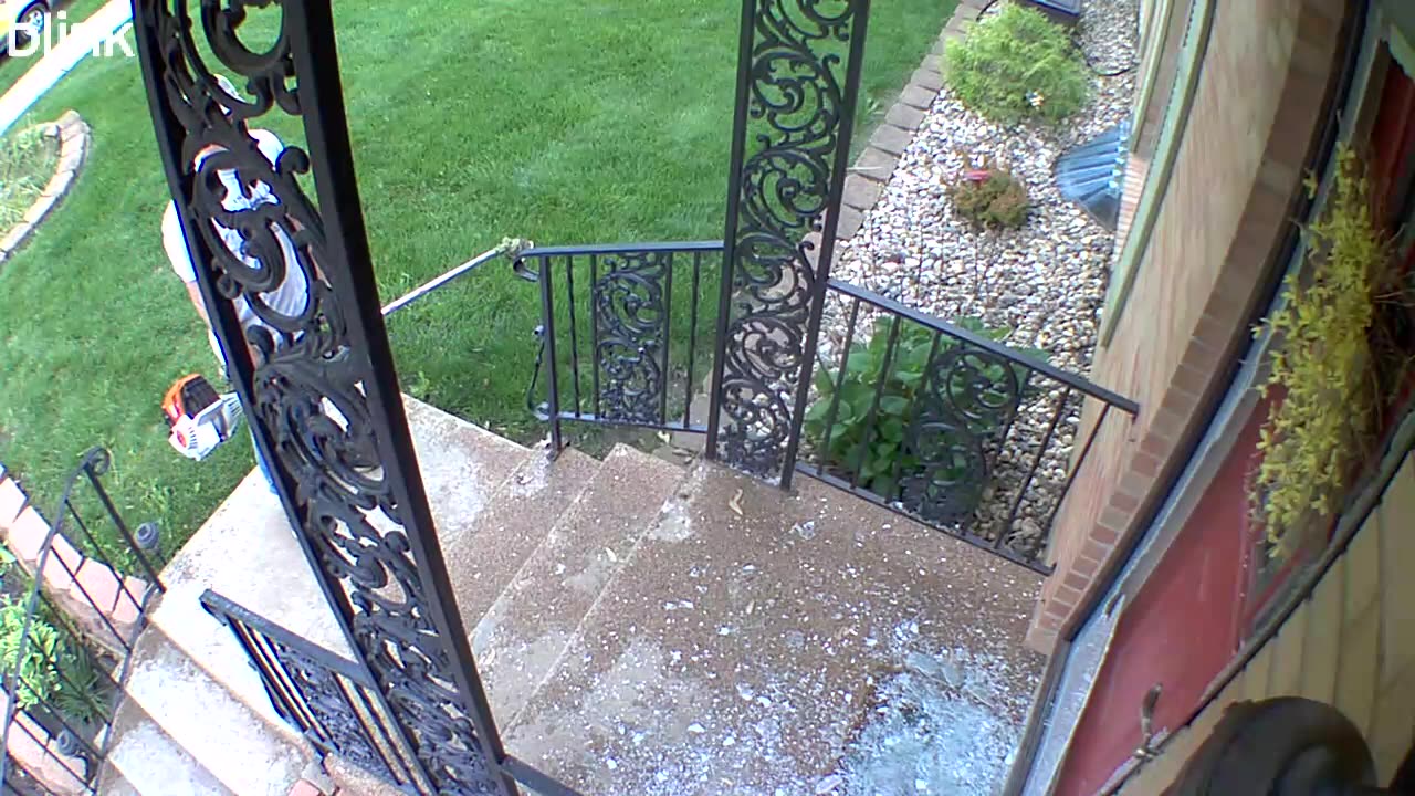 Weed Wacker Breaks Glass Door