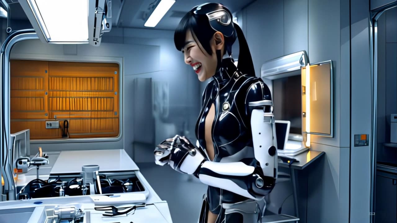 The robot eats