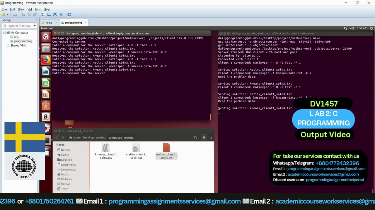 Student Work (Lab) | DV1457 Lab 2 : C Programming with Sockets & Threads | BTH