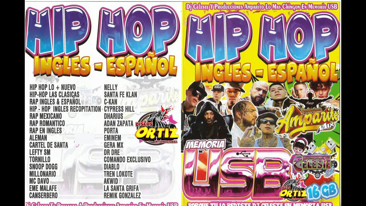 USB HIP HOP INGLES ESPAÑOL!! AMPARITO---Discos Ortiz 2024