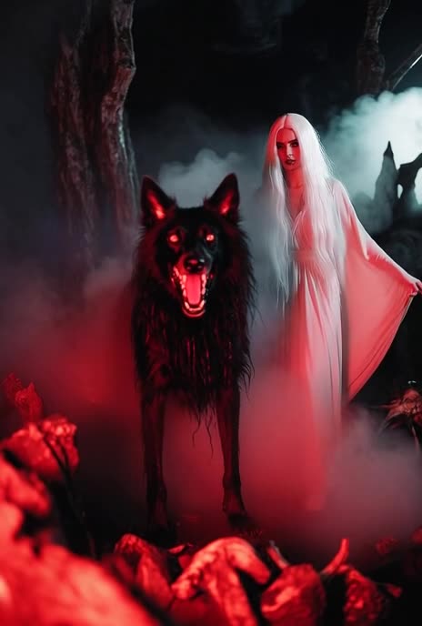 Queen of the Crimson Moon: The Witch and Her Hellwolf, AI Video