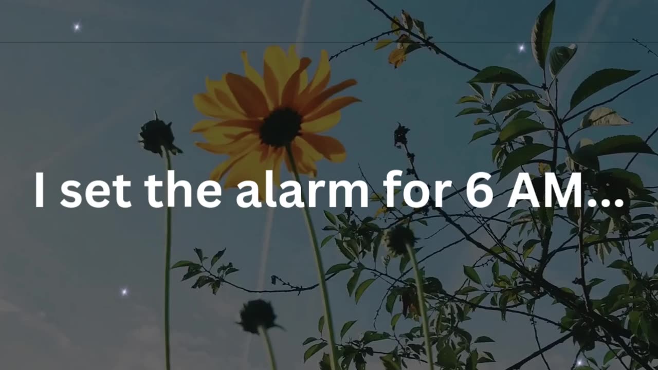 Alarm at 6, wake up at 8:30!