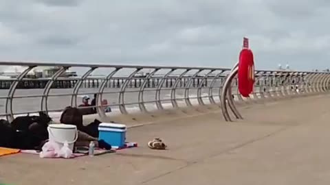 Blackpool beach in UK there are no British. Fourth world.