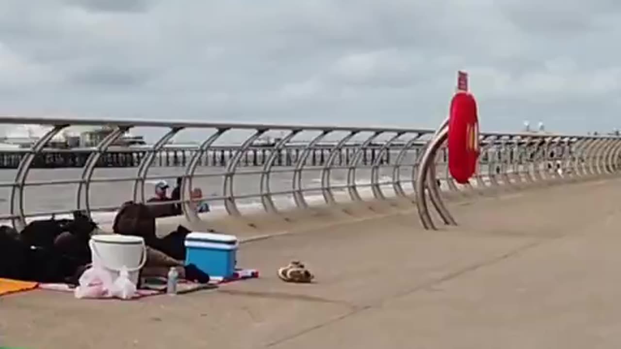 Blackpool beach in UK there are no British. Fourth world.