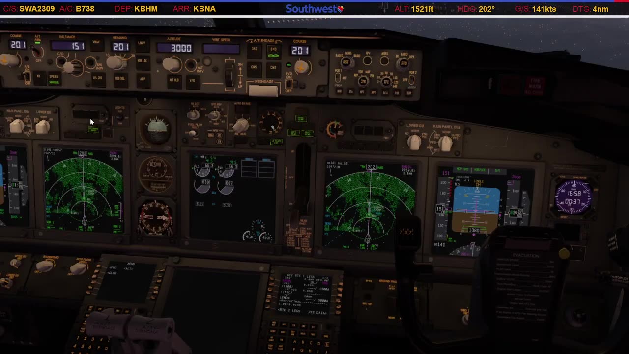 Landing in Nashville (KBNA)