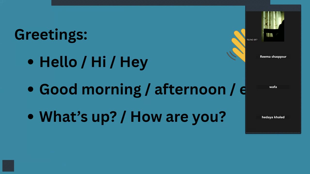 Greetings and Farewells