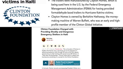 CLINTON FOUNDATION unloaded FEMA's formaldehyde contaminated trailers....