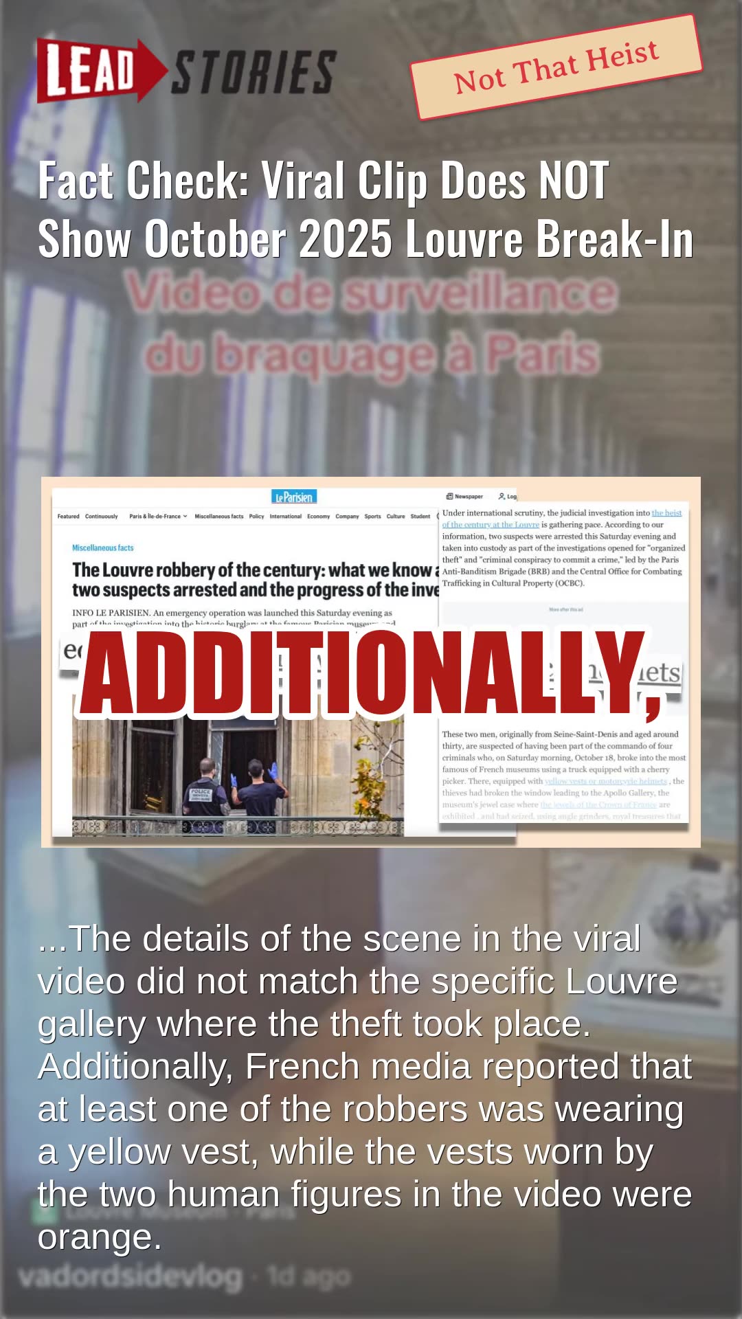 Fact Check: Viral Clip Does NOT Show October 2025 Louvre Break-In
