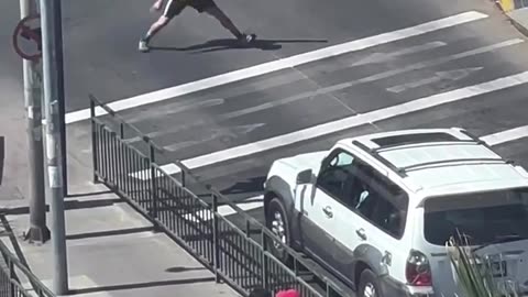 😂🚶 Pedestrian Puts On A Hilarious Show For Traffic! | FunFM