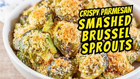 CRISPY Parmesan Smashed Brussel Sprouts